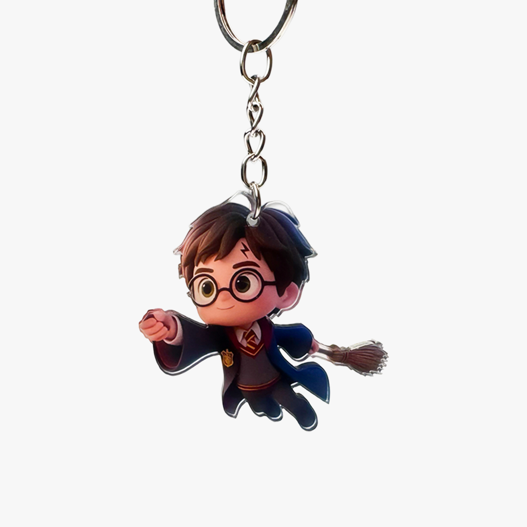 Harry Potter with Broom Keyring 2